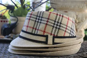 Tan Plaid Fedora
