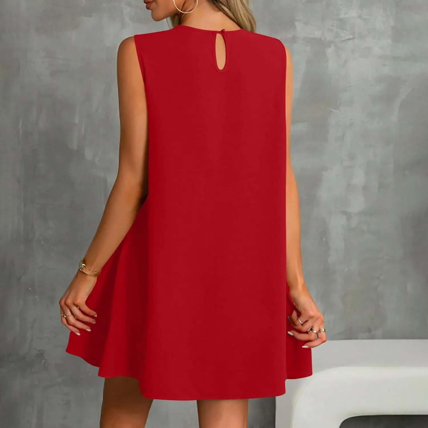 Tank Dresses for Women 2025 Solid Color Flowy Beach Sundresses Casual Vacation Summer Trendy Clothing