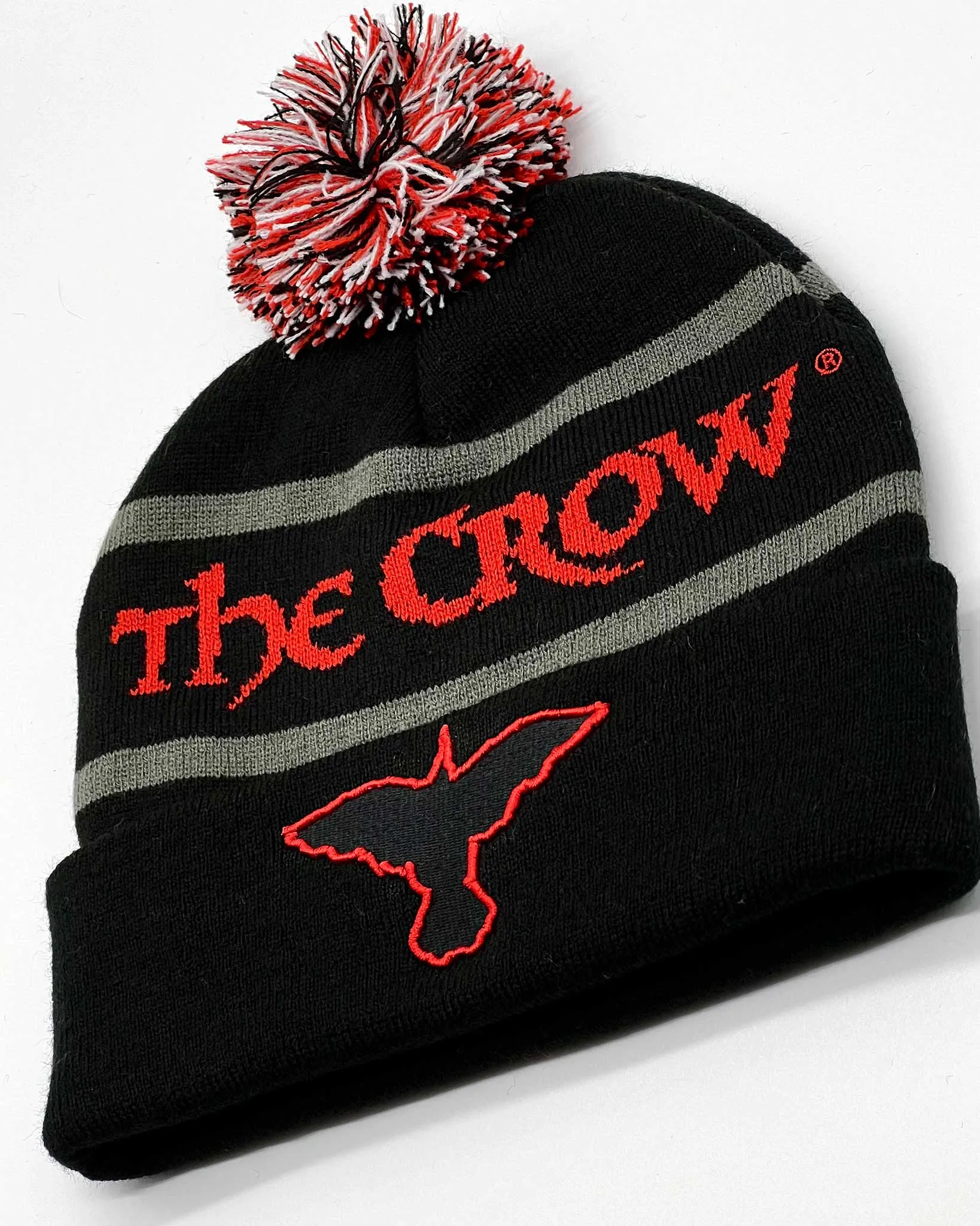 The Crow Logo Winter Pom Beanie