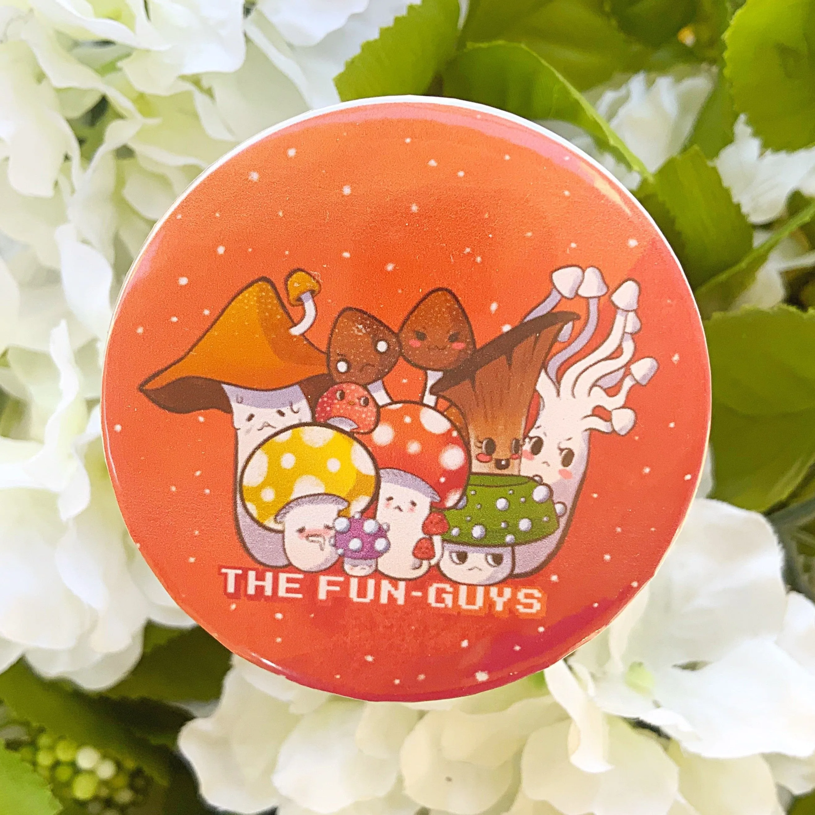 The Fun-Guys Mushrooms Button Pin