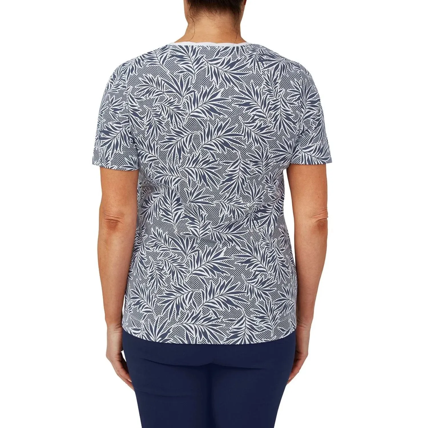 TIGI 10/12 Leaf Cross Stitch Print Top