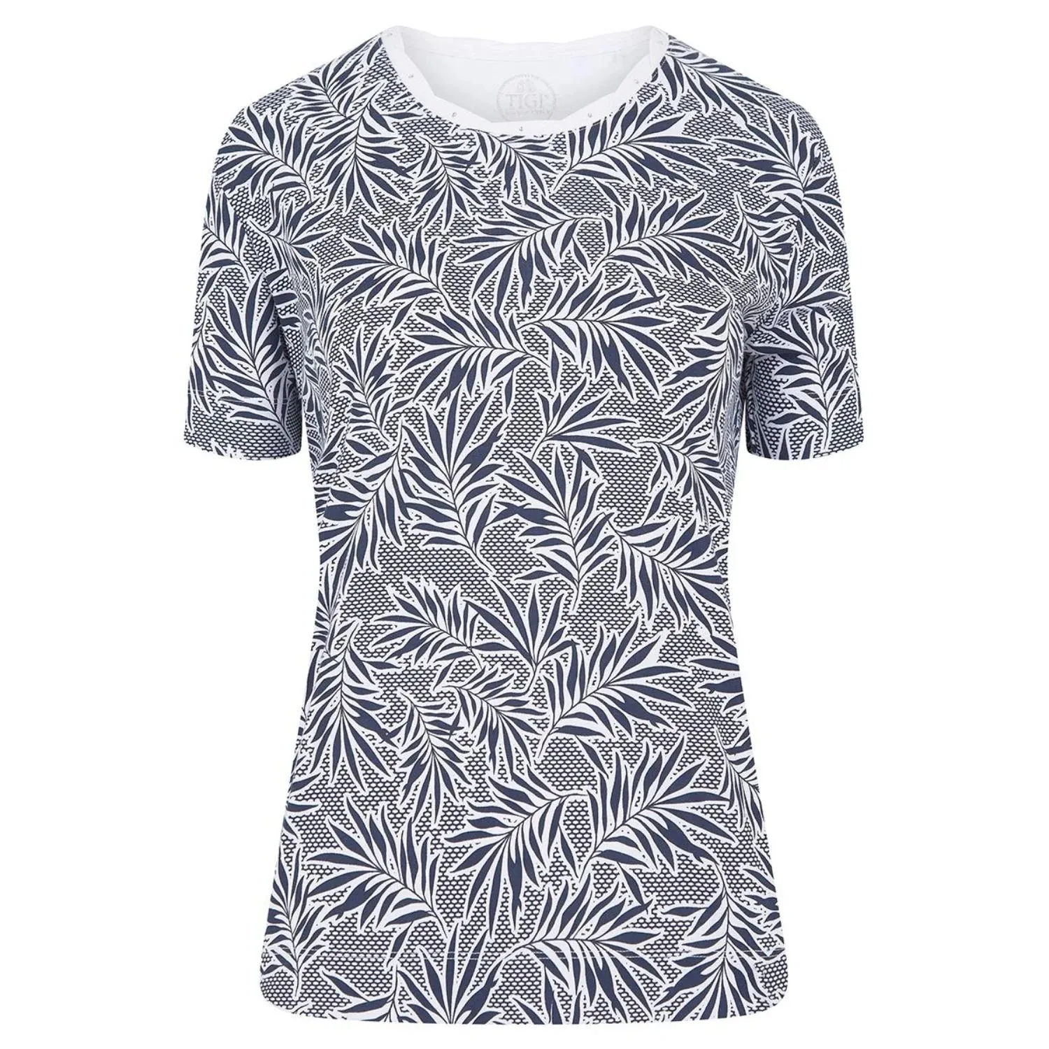 TIGI 10/12 Leaf Cross Stitch Print Top