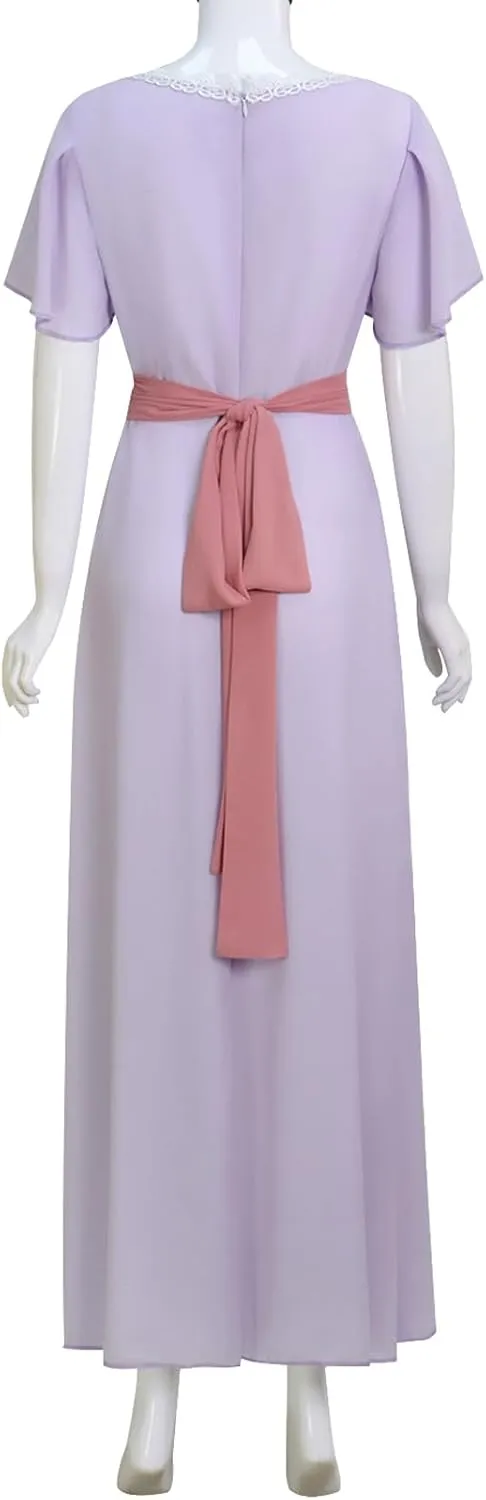 Titanic Cosplay Costume Women Girls Rose Dress Chiffon Evening Gown for Halloween