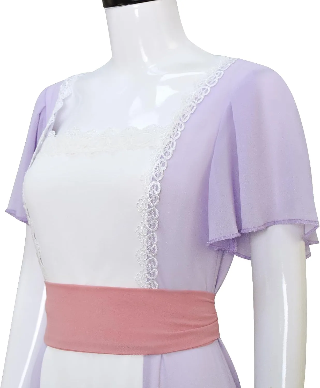 Titanic Cosplay Costume Women Girls Rose Dress Chiffon Evening Gown for Halloween