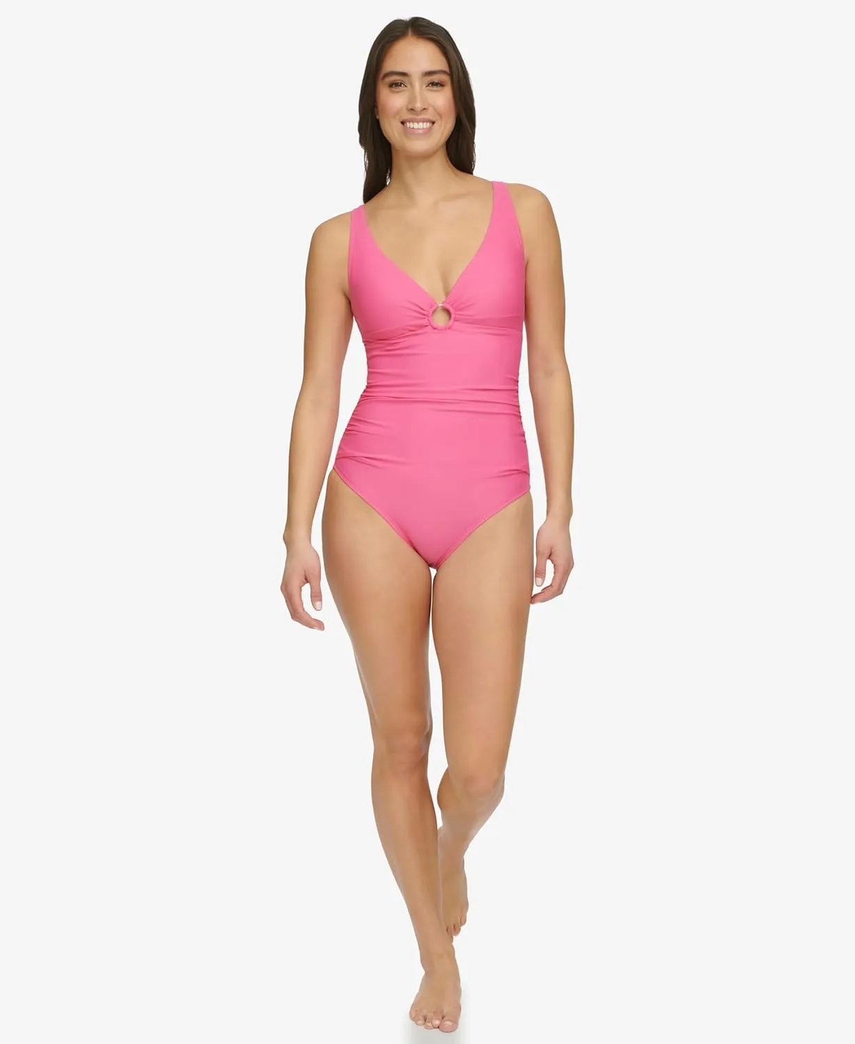 Tommy Hilfiger Women's One Piece Keyhole Ring Detail Swimsuit