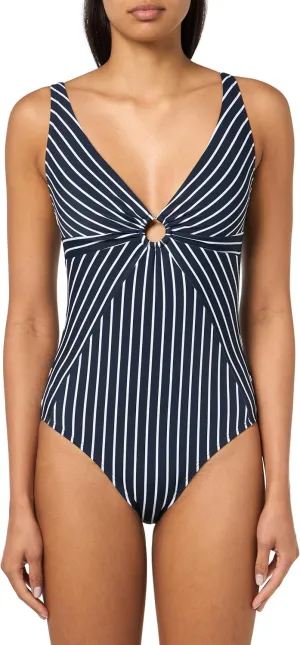 Tommy Hilfiger Women's One Piece Keyhole Ring Detail Swimsuit