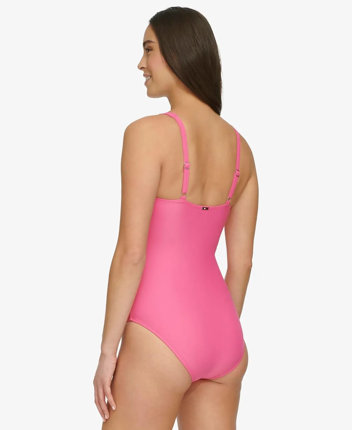 Tommy Hilfiger Women's One Piece Keyhole Ring Detail Swimsuit