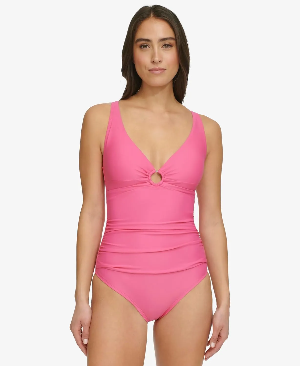 Tommy Hilfiger Women's One Piece Keyhole Ring Detail Swimsuit