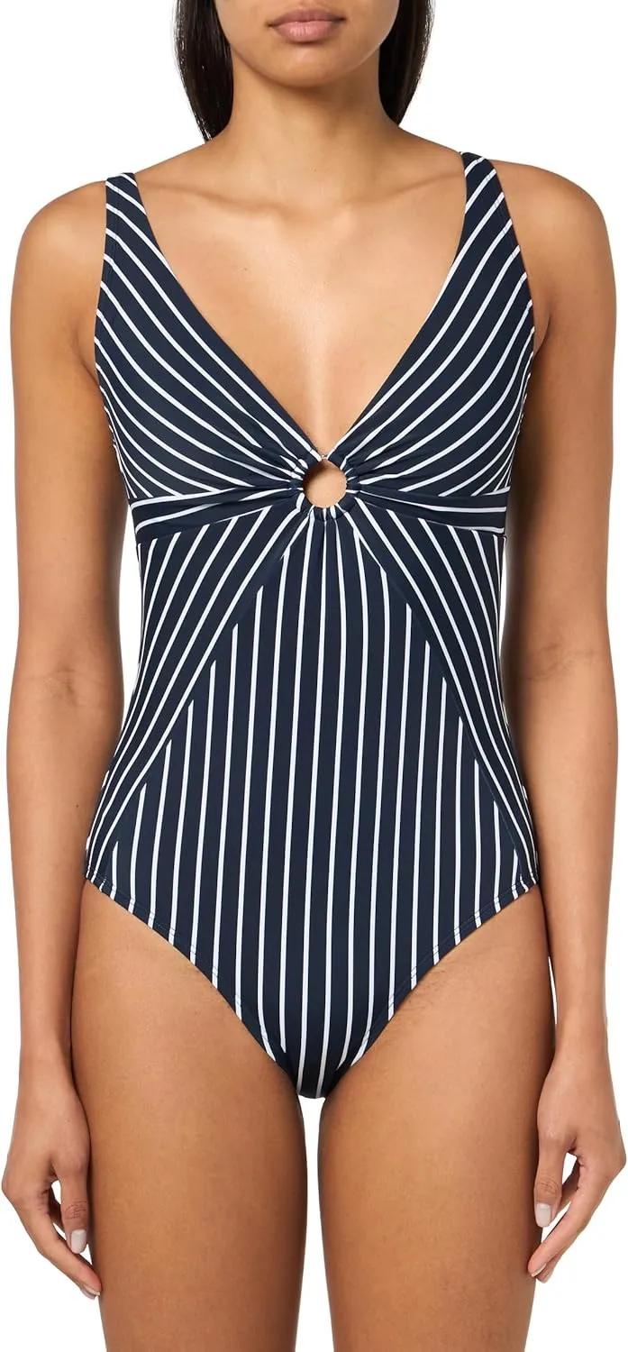 Tommy Hilfiger Women's One Piece Keyhole Ring Detail Swimsuit