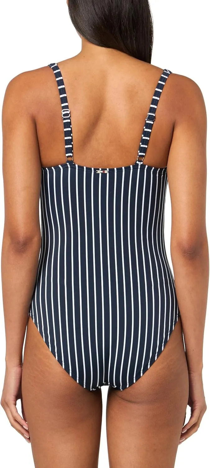 Tommy Hilfiger Women's One Piece Keyhole Ring Detail Swimsuit