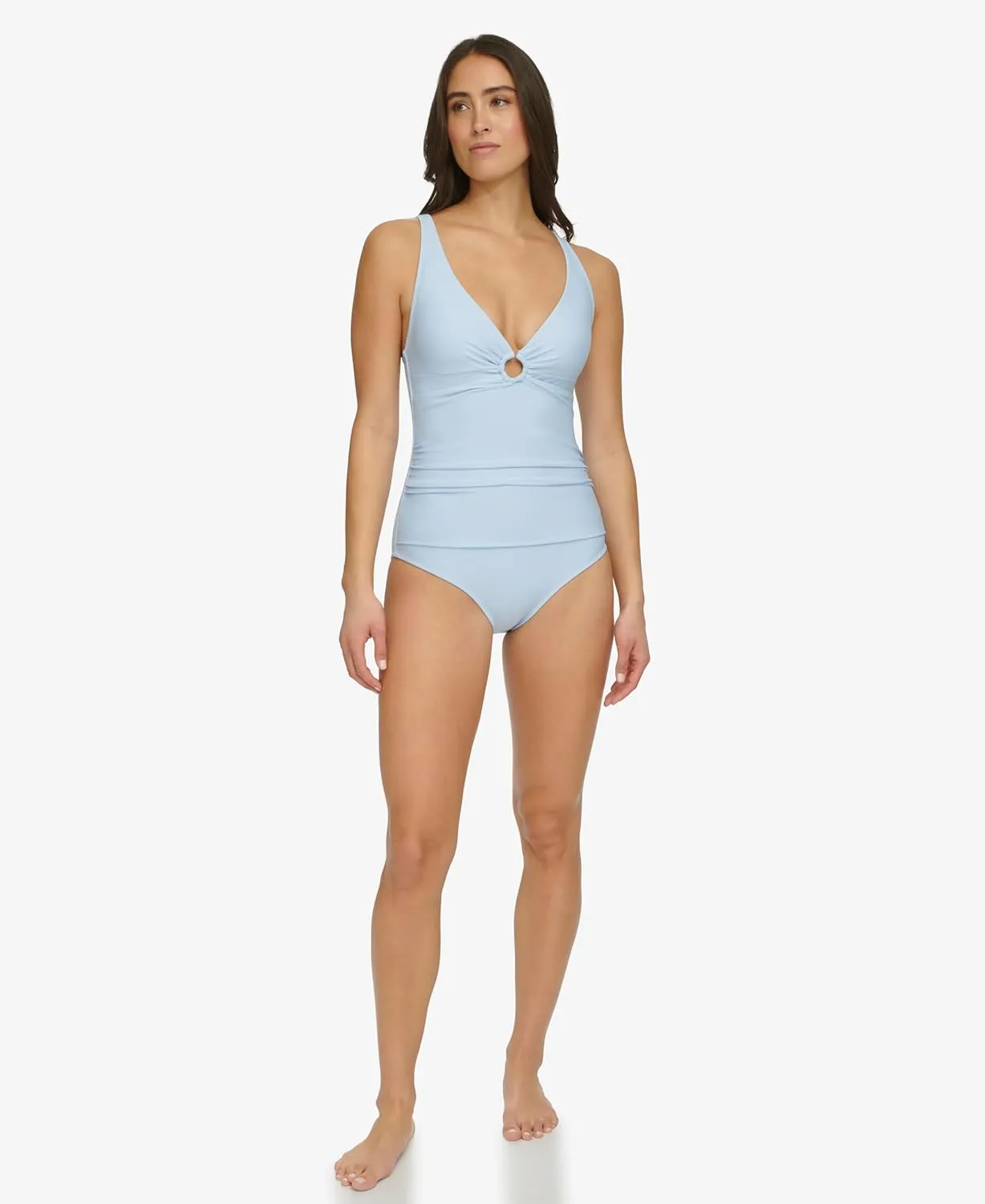 Tommy Hilfiger Women's One Piece Keyhole Ring Detail Swimsuit