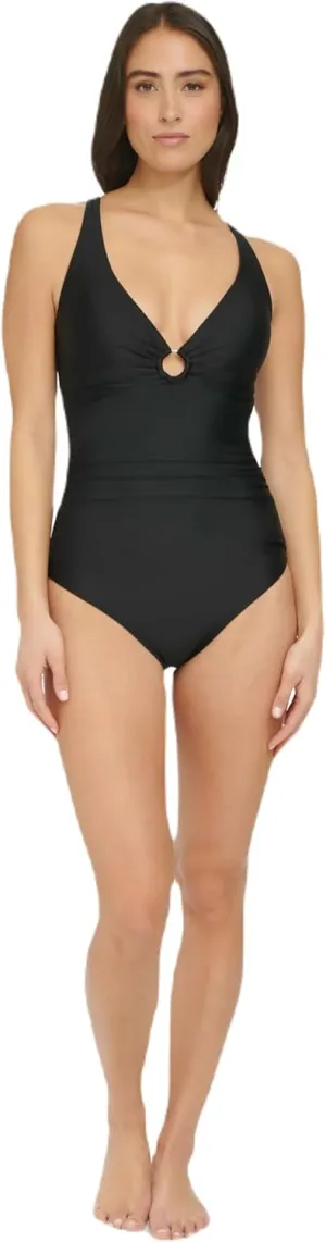 Tommy Hilfiger Women's One Piece Keyhole Ring Detail Swimsuit