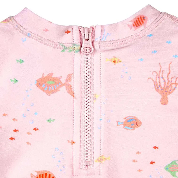 Toshi Swim Baby Onesie Long Sleeve Coral
