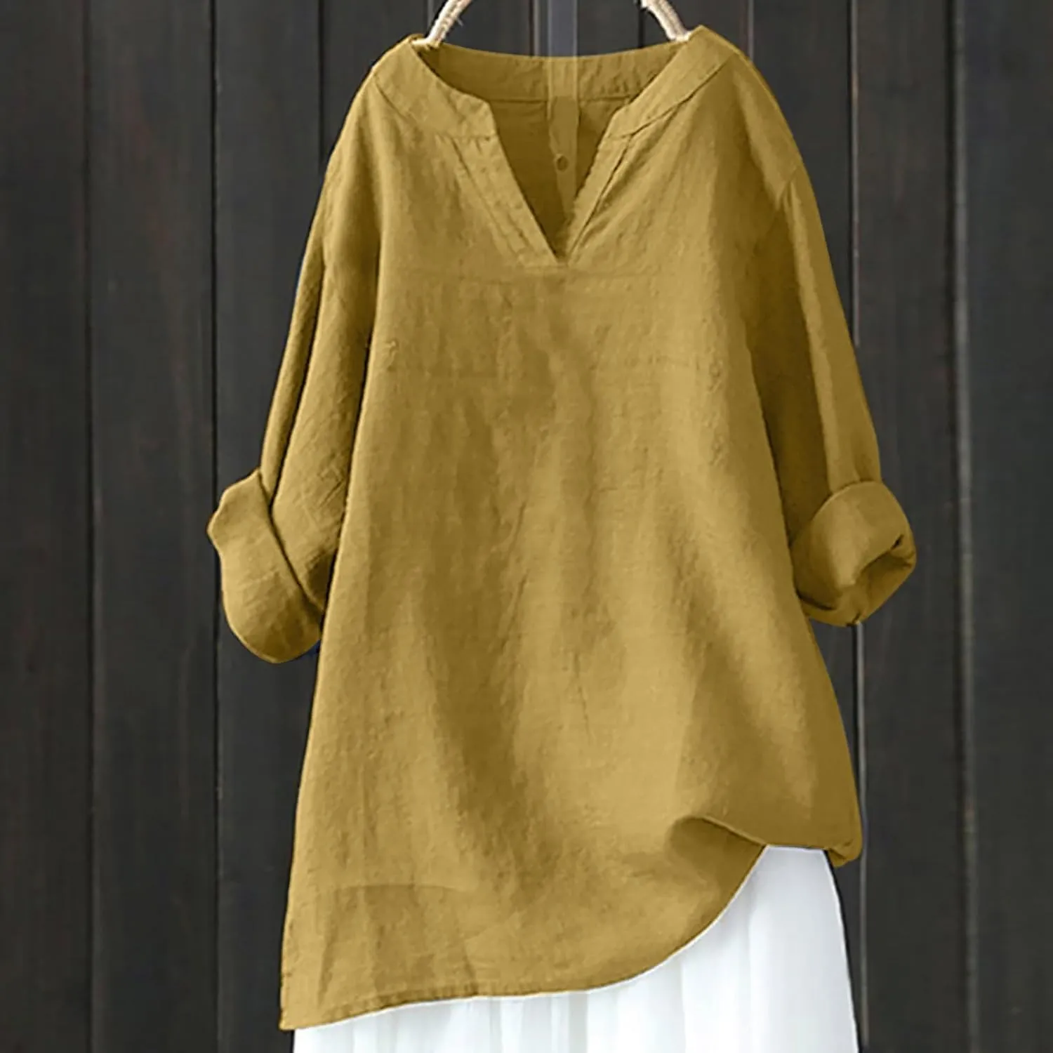 Trendy Dressy Blouses Plus Size Casual Women Size Color Long Blouse Loose Women'S Blouse Fashion Dressy Plain Blouses