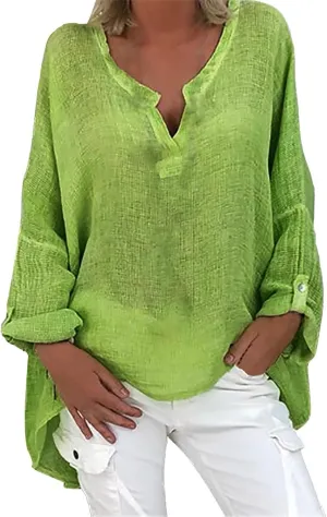 Trendy Dressy Blouses Plus Size Casual Women Size Color Long Blouse Loose Women'S Blouse Fashion Dressy Plain Blouses