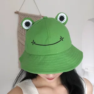 Unisex Hiking Fishing Frog Design Bucket Hat