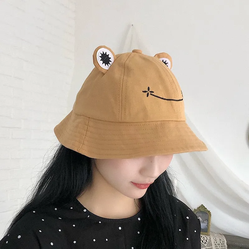 Unisex Hiking Fishing Frog Design Bucket Hat