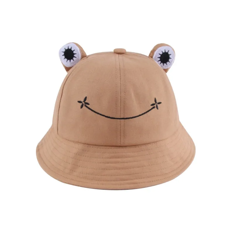 Unisex Hiking Fishing Frog Design Bucket Hat
