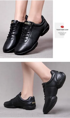Unisex Leather Upper Jazz Shoe Slip-on for Women and Men's Dance Cheer Gymnastics Shoes