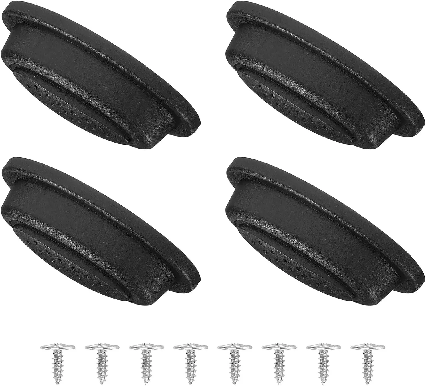 uxcell 4Pcs Luggage Replacement Pads, Plastic Luggage Stand Feet Stud, Suitcase and Travel Gear Bottom Side Accessories with Self-Tapping Screws, Black (59x21x20mm)
