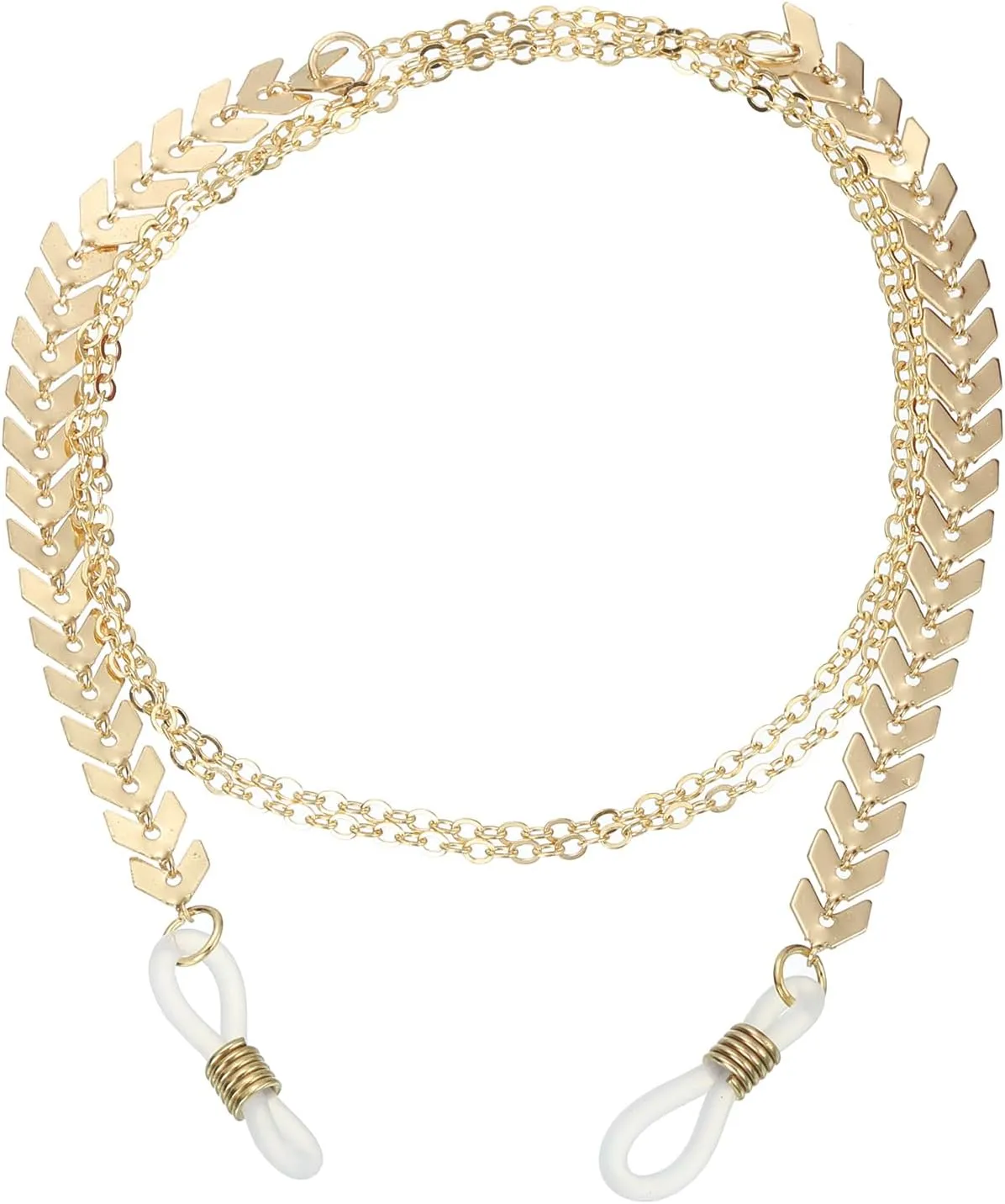 uxcell Beaded Glasses Chain, Eyeglass Chain Eyewear Retainer Eyeglasses Strap Holder Around Neck Sunglasses Chains for Women Girls, Gold