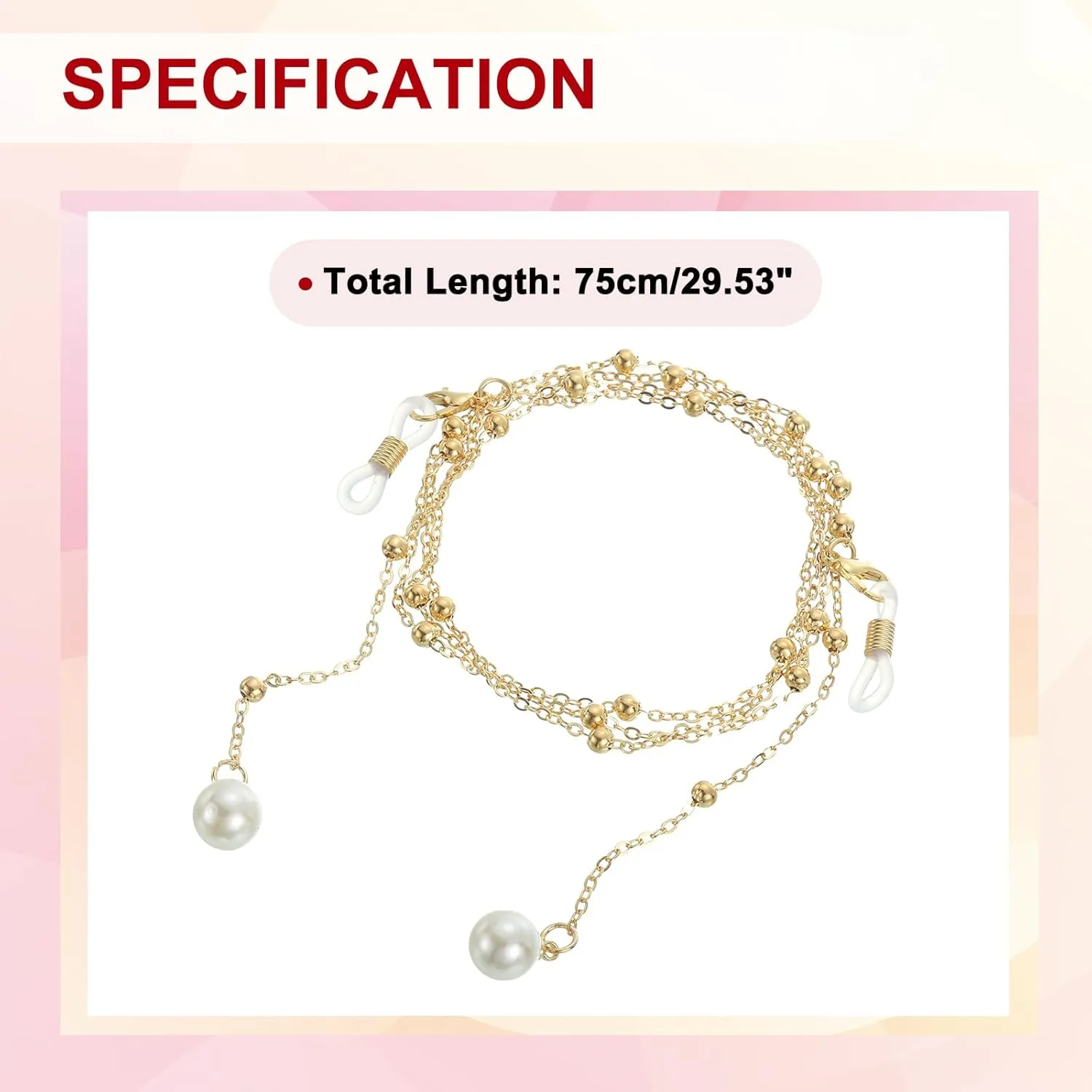uxcell Beaded Glasses Chain, Eyeglass Chain Eyewear Retainer Eyeglasses Strap Holder Around Neck Sunglasses Chains