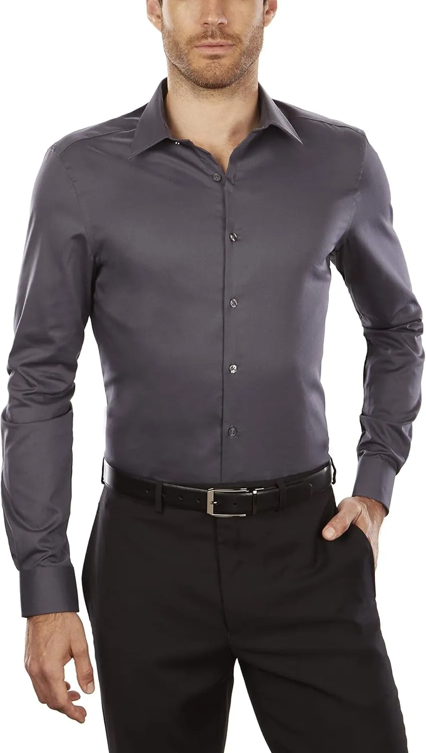 Van Heusen Men's Dress Shirt Slim Fit Flex Collar Stretch Solid