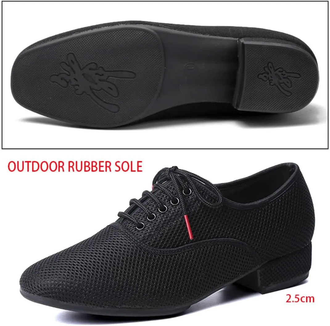 VEACAM Dancing Shoes for Men, Breathable Ballroom Dance Shoes Leather Latin Salsa Tango Dance Shoe