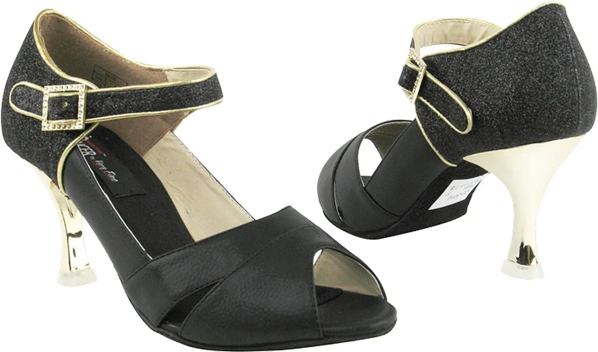 Very Fine Salsa Ballroom Professional Competition Dance Shoes CD3010 with Dance Shoe Heel Protectors 3"