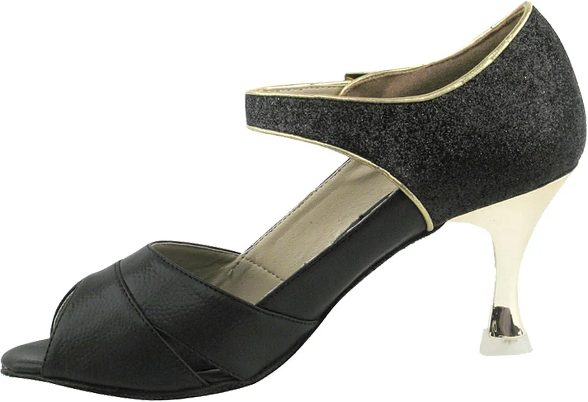 Very Fine Salsa Ballroom Professional Competition Dance Shoes CD3010 with Dance Shoe Heel Protectors 3"