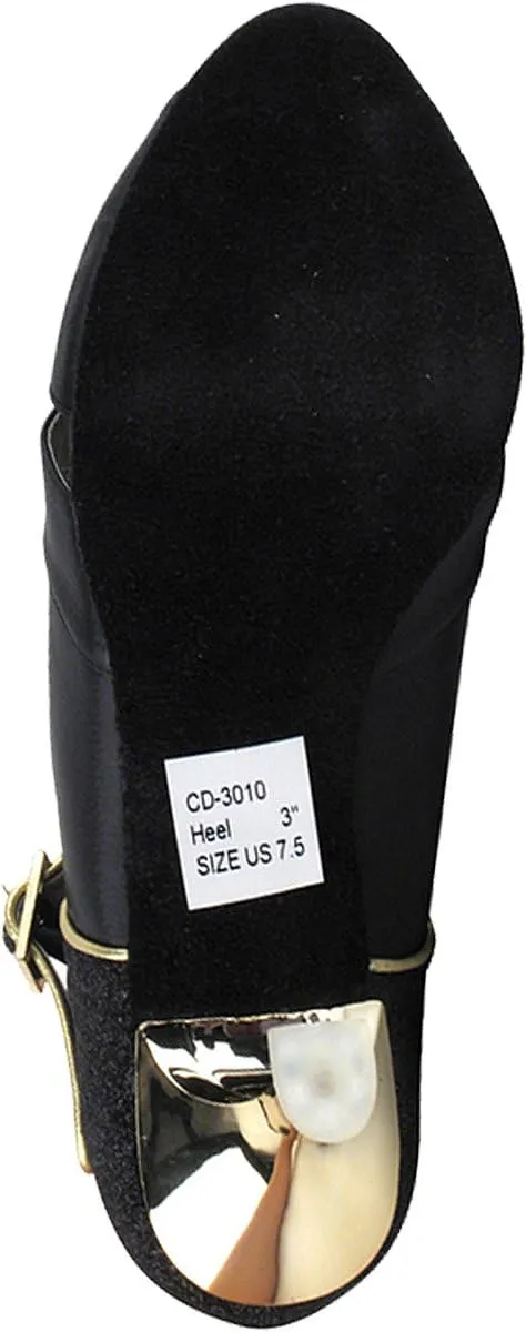 Very Fine Salsa Ballroom Professional Competition Dance Shoes CD3010 with Dance Shoe Heel Protectors 3"