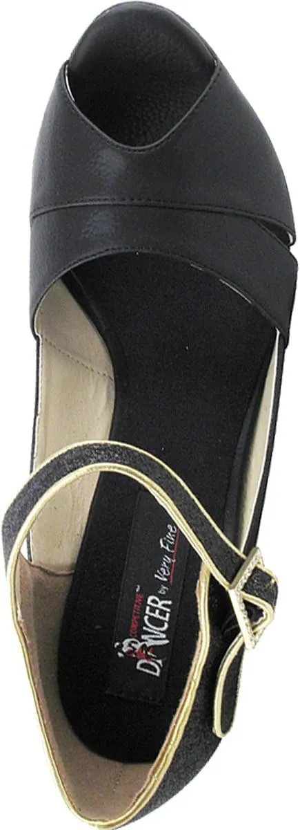Very Fine Salsa Ballroom Professional Competition Dance Shoes CD3010 with Dance Shoe Heel Protectors 3"