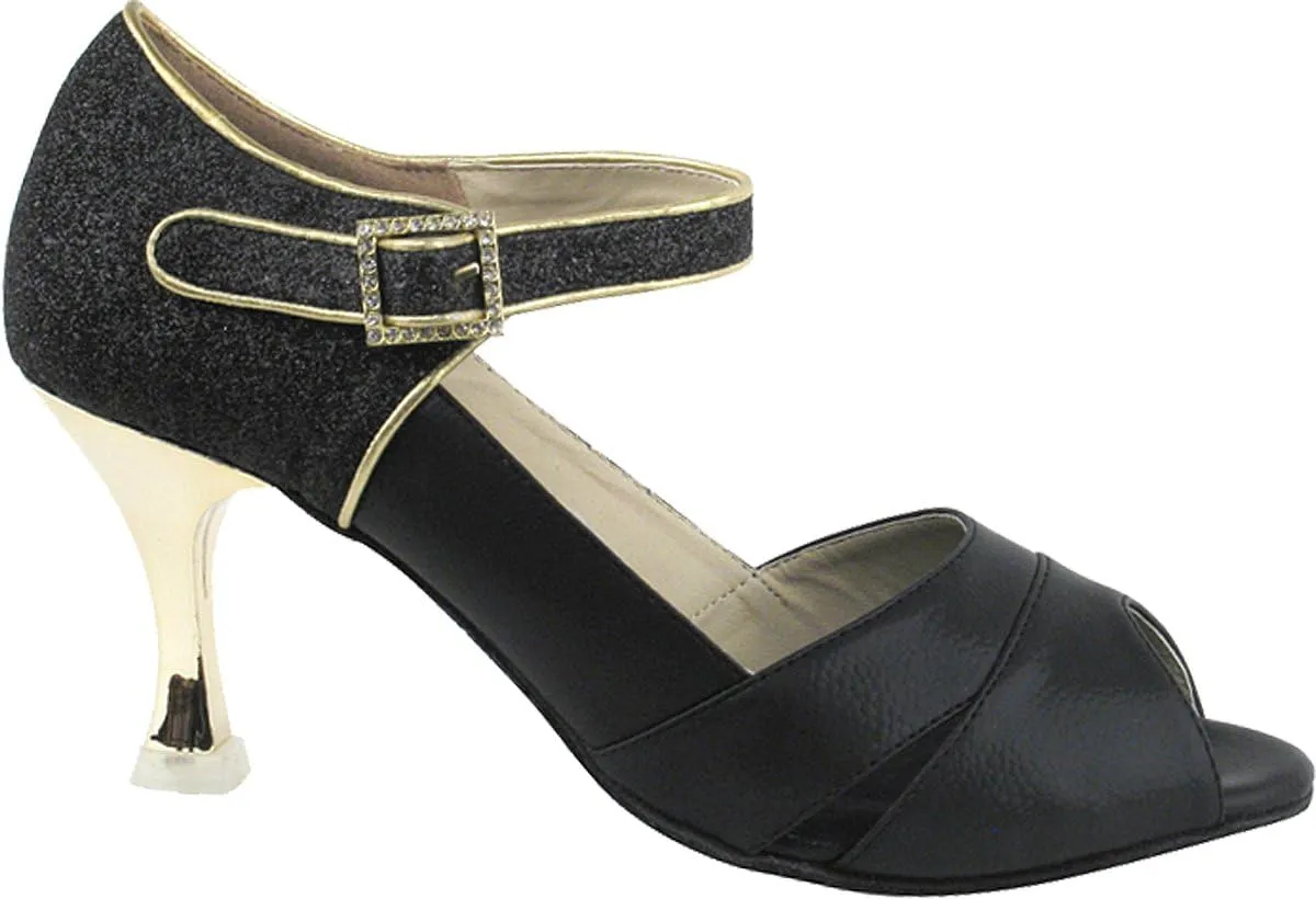 Very Fine Salsa Ballroom Professional Competition Dance Shoes CD3010 with Dance Shoe Heel Protectors 3"