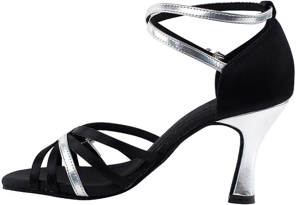 Very Fine Women's Ballroom Dance Shoes Tango Wedding Salsa Shoes S92327EB Comfortable Dance Shoes 2.5" [Bundle of 5]