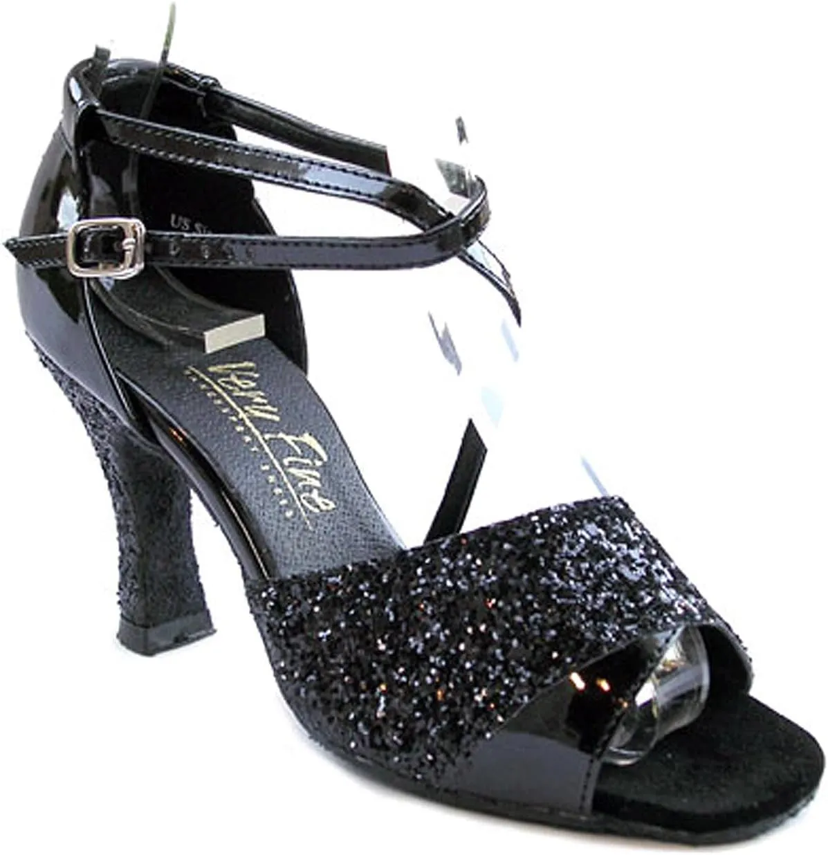 Very Fine Women's Salsa Ballroom Tango Dance Shoes 1659 Bundle with Dance Shoe Heel Protectors 3" Heel