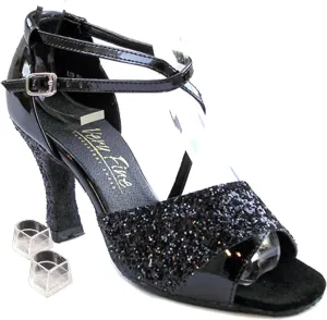 Very Fine Women's Salsa Ballroom Tango Dance Shoes 1659 Bundle with Dance Shoe Heel Protectors 3" Heel