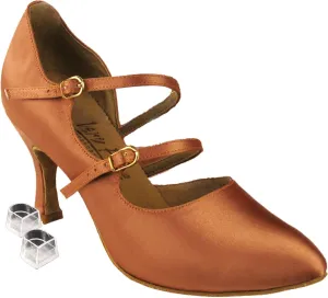 Very Fine Women's Salsa Ballroom Tango Dance Shoes PP201 Bundle with Dance Shoe Heel Protectors 2.5" Heel