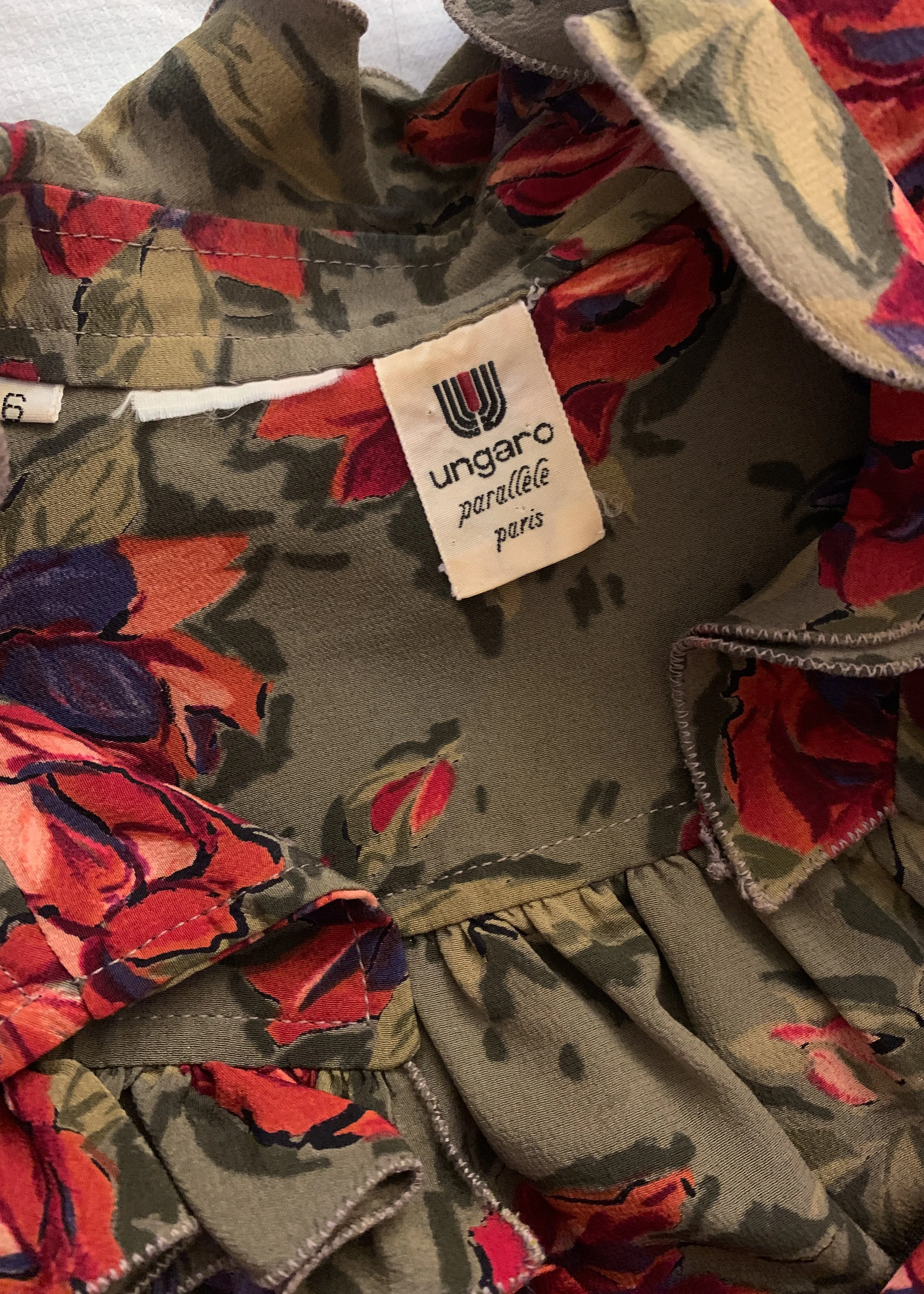Vintage 1970s Ungaro Floral Silk Blouse