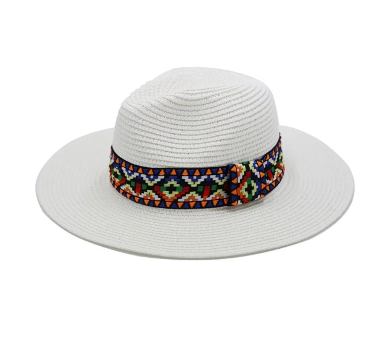 White Straw Fedora Hat