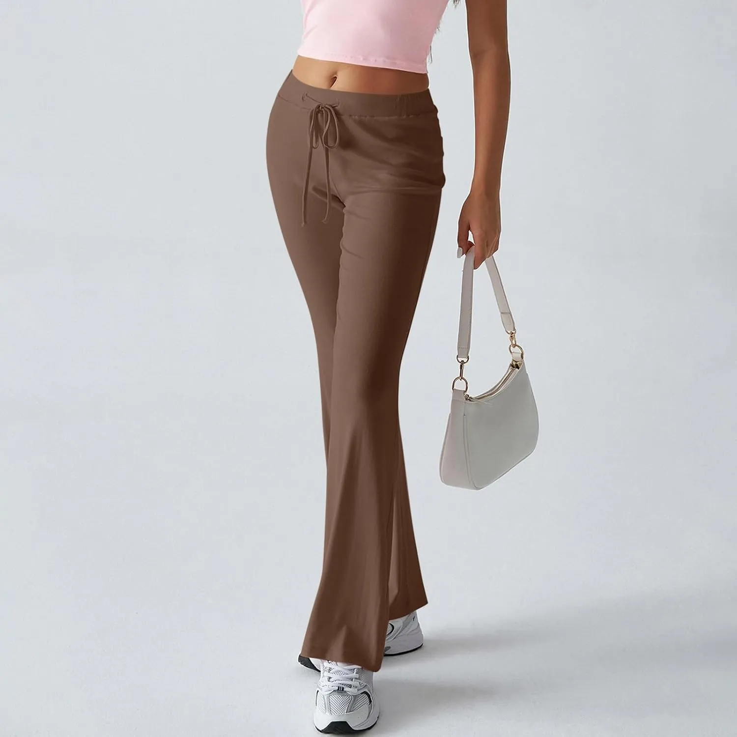 Wide Leg Sweatpants Women Lightweight Drawstring High Waisted Yoga Pants with Pockets Baggy Workout Lounge Pants