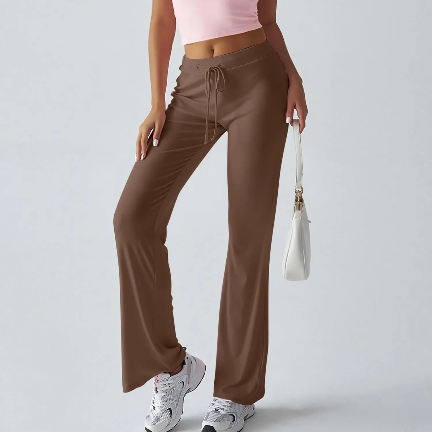 Wide Leg Sweatpants Women Lightweight Drawstring High Waisted Yoga Pants with Pockets Baggy Workout Lounge Pants