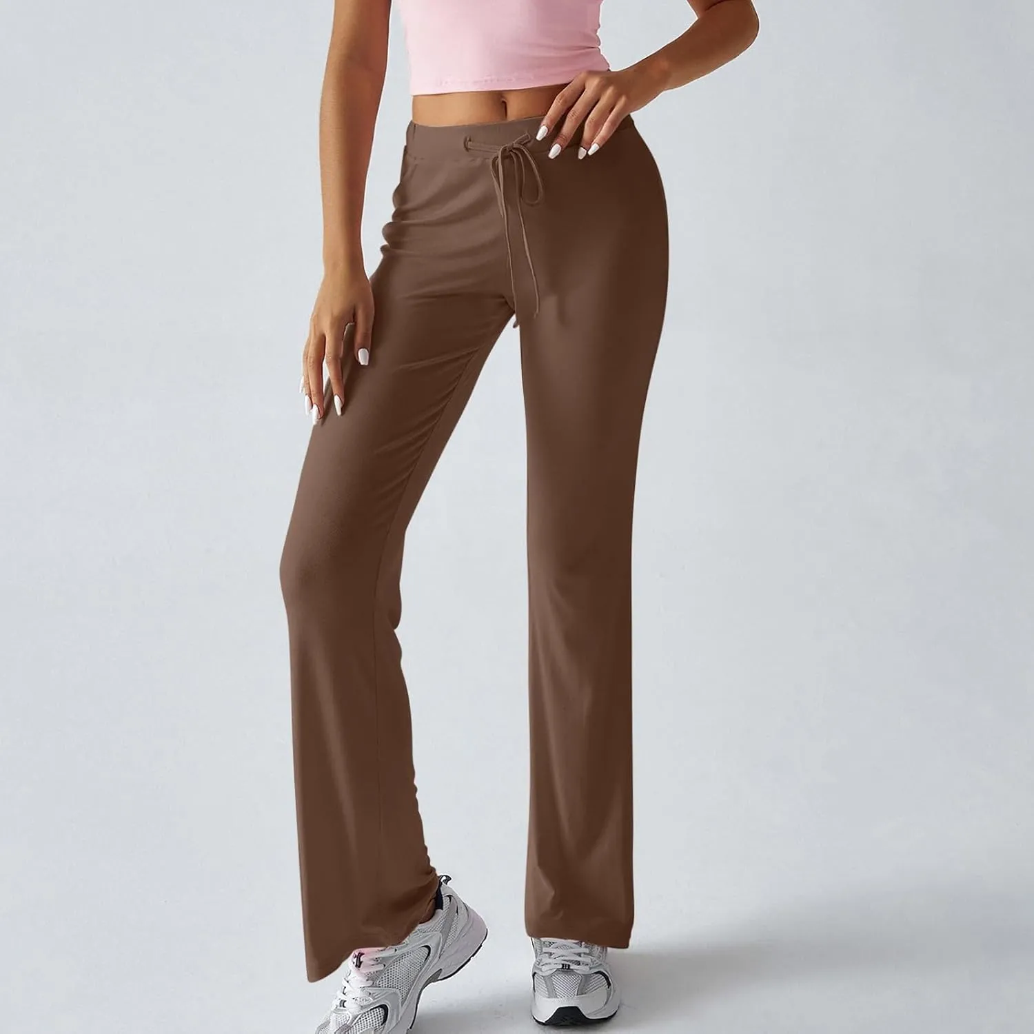 Wide Leg Sweatpants Women Lightweight Drawstring High Waisted Yoga Pants with Pockets Baggy Workout Lounge Pants