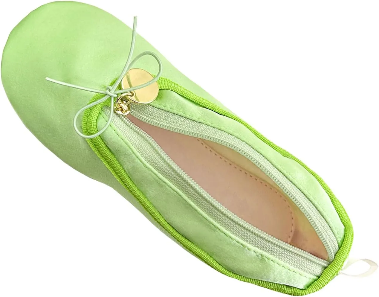 WKLOUYHE Ballet Shoe Makeup Bag Ballet Slipper Pouch Mini Makeup Bag Dancers Gifts Dance Bag for Girls (Green)
