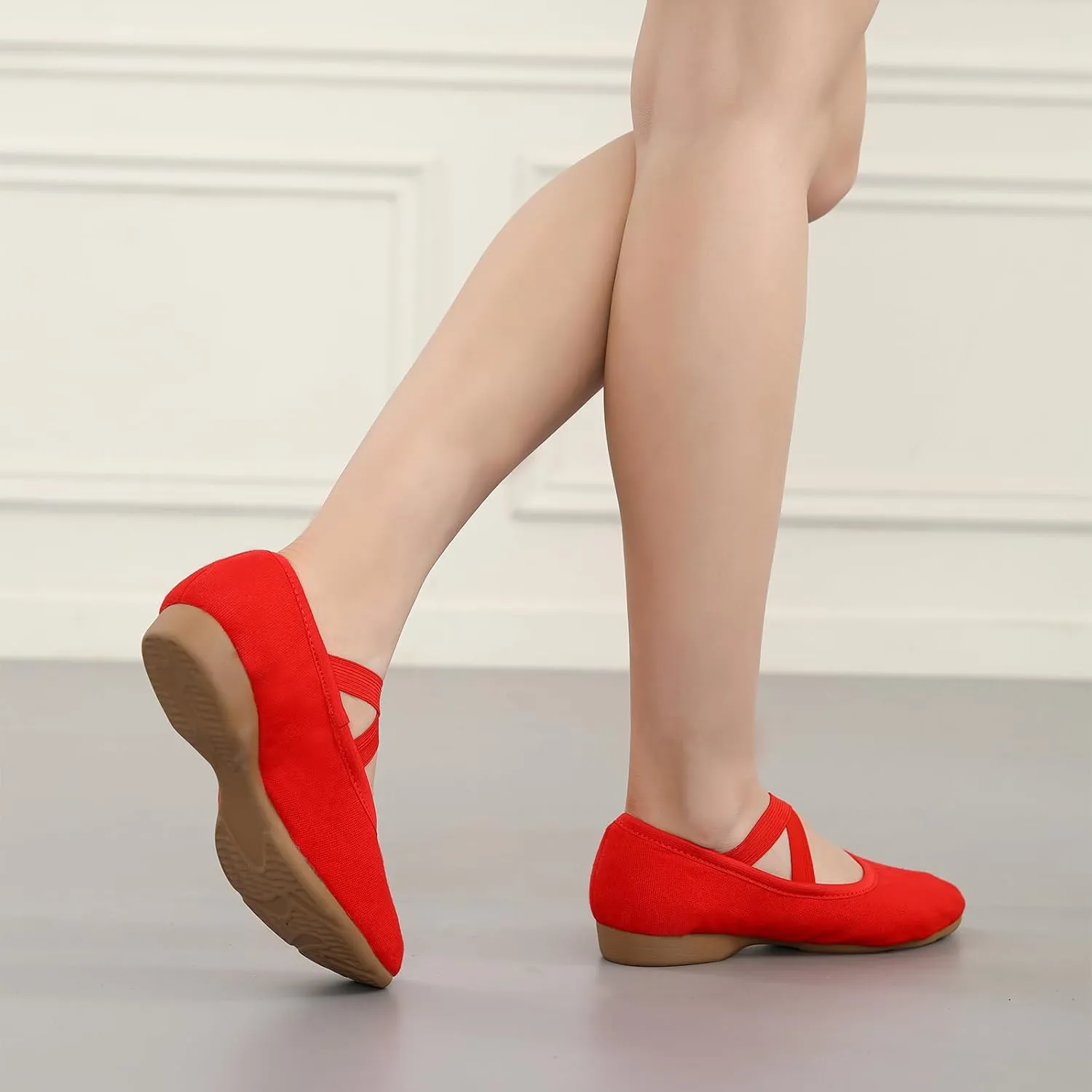 Women Flat Dance Practice Shoes Canvas Ballroom Social Dance Shoes for Beginner