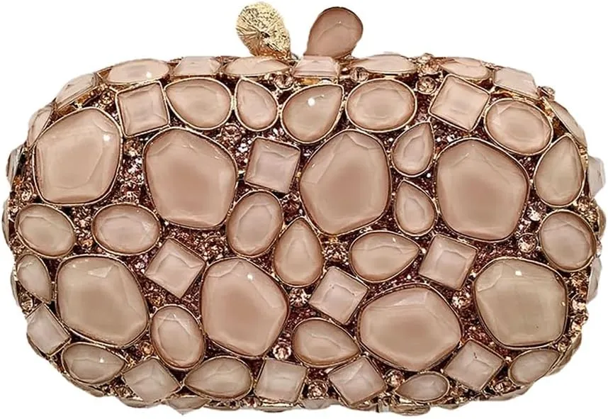 Women Pillow Crystal Evening Bag Glitter Gemstone Clutch Purse Sparkly Handbag for Wedding Celebration Gathering