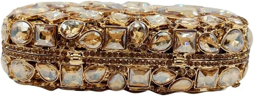 Women Pillow Crystal Evening Bag Glitter Gemstone Clutch Purse Sparkly Handbag for Wedding Celebration Gathering