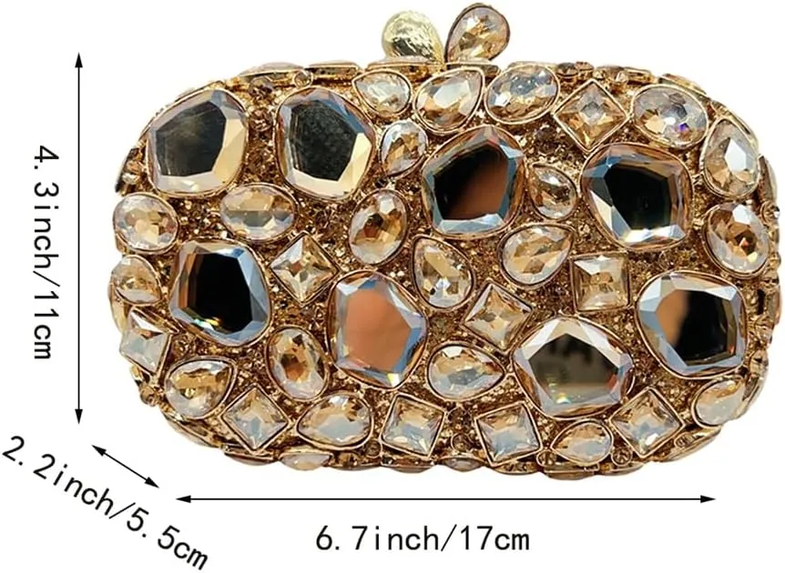 Women Pillow Crystal Evening Bag Glitter Gemstone Clutch Purse Sparkly Handbag for Wedding Celebration Gathering