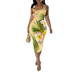 Women Sexy Bodycon Tank Top Dress Summer Pencil Sleeveless Basic Midi Dresses Party Club Beach Sundresses XS-3XL