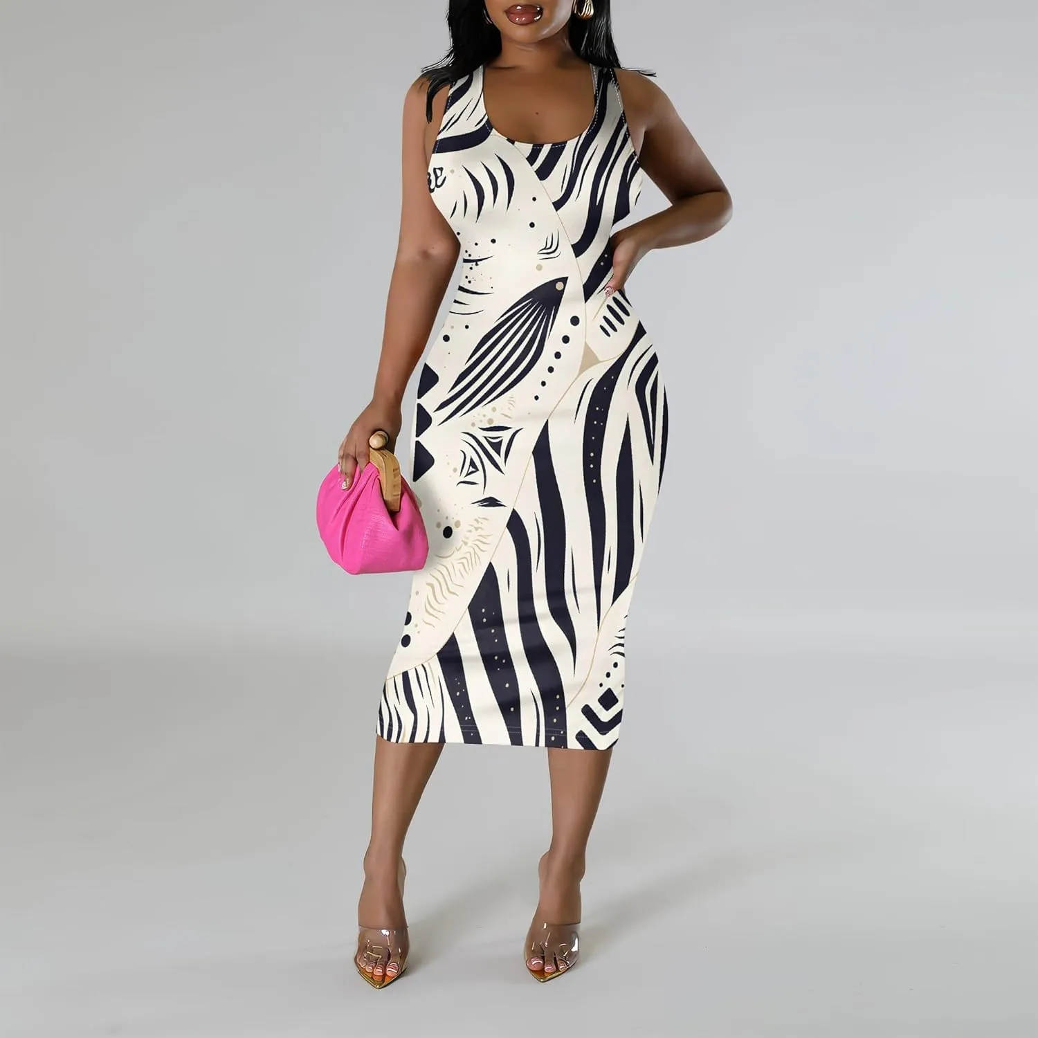 Women Sexy Bodycon Tank Top Dress Summer Pencil Sleeveless Basic Midi Dresses Party Club Beach Sundresses XS-3XL
