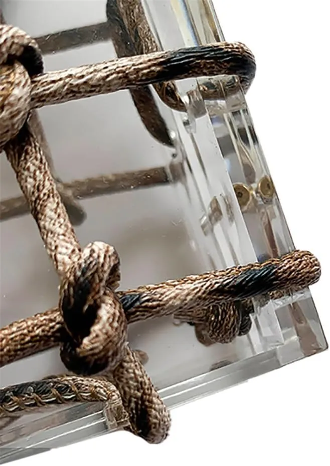 Women Transparent Acrylic Evening Bag Elegant Clutch Purse with Knotted Rope for Dancing Party Prom